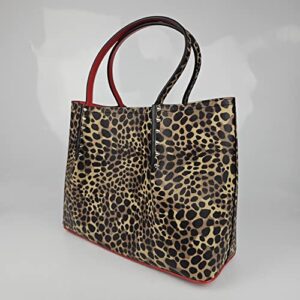 Christian Louboutin Cabarock Small Leopard Print Leather Tote Bag