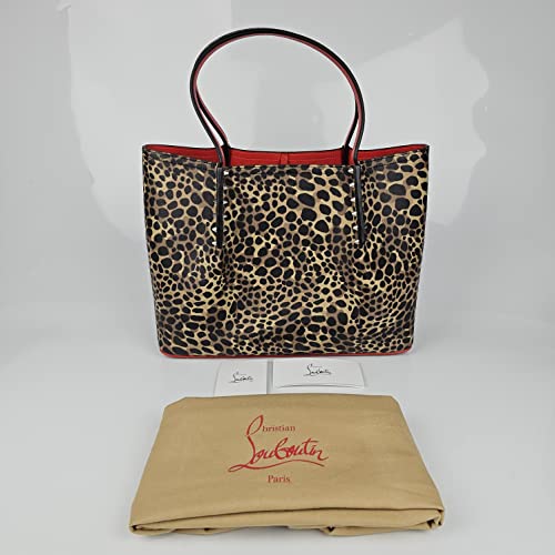 Christian Louboutin Cabarock Small Leopard Print Leather Tote Bag