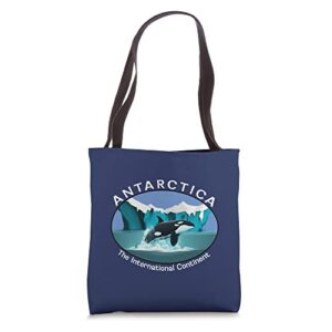 antarctica orca whale iceberg cool antarctic souvenir tote bag