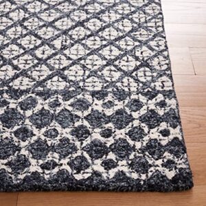 Safavieh Abstract Collection 3' x 5' Ivory/Navy ABT203N Handmade Wool Area Rug