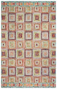 safavieh aspen collection 2′ x 3′ pink/gold apn270u handmade boho wool area rug