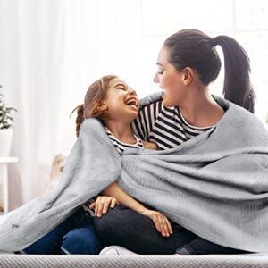 Utopia Bedding 100% Cotton Blanket (Throw Size - 60x50 Inches) 350GSM Lightweight Thermal Blanket, Soft Breathable Blanket for All Seasons (Cool Grey)