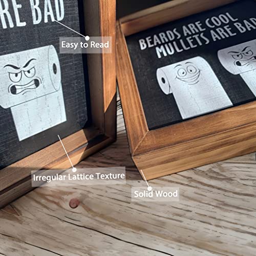 Master Guest Half Bathroom Signs Funny, Western Retro Cute Wood Art Prints, Farmhouse Toilet Accessories, Country Restroom Decor for Teen Women Men