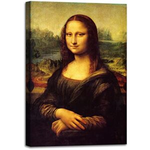 msspart canvas prints wall art mona lisa by by leonardo davinci, the world classic paintings reproductions for living room, office home decoration 12″x16″