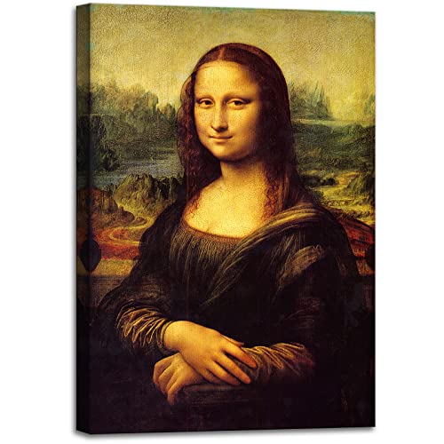 msspart Canvas Prints Wall Art Mona Lisa by by Leonardo DaVinci, The World Classic Paintings Reproductions for Living Room, Office Home Decoration 12"x16"