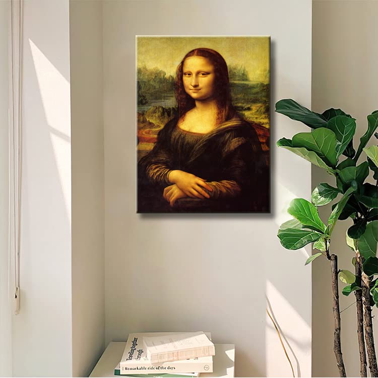 msspart Canvas Prints Wall Art Mona Lisa by by Leonardo DaVinci, The World Classic Paintings Reproductions for Living Room, Office Home Decoration 12"x16"