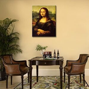 msspart Canvas Prints Wall Art Mona Lisa by by Leonardo DaVinci, The World Classic Paintings Reproductions for Living Room, Office Home Decoration 12"x16"