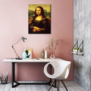 msspart Canvas Prints Wall Art Mona Lisa by by Leonardo DaVinci, The World Classic Paintings Reproductions for Living Room, Office Home Decoration 12"x16"