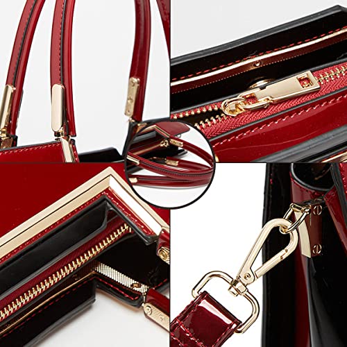 XingChen Shiny Patent Leather Handbags Glossy Shoulder Bags Fashion Satchel Purses Party Totes Top Handle Bags for Women