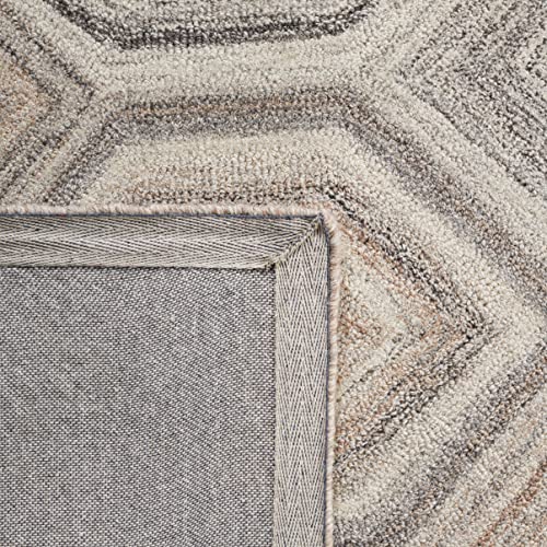 Safavieh Abstract Collection 8' x 10' Natural/Grey ABT902F Handmade Wool Area Rug