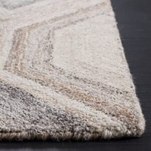 Safavieh Abstract Collection 8' x 10' Natural/Grey ABT902F Handmade Wool Area Rug