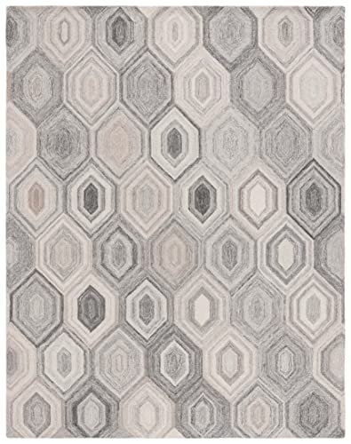 Safavieh Abstract Collection 8' x 10' Natural/Grey ABT902F Handmade Wool Area Rug