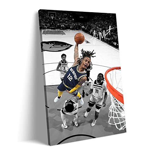 Ja Morant Poster Canvas Wall Art Basketball Posters Interior Room Bedroom Office Wall Decor (16x24inch-No Frame,A)