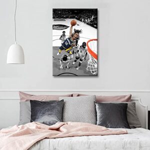 Ja Morant Poster Canvas Wall Art Basketball Posters Interior Room Bedroom Office Wall Decor (16x24inch-No Frame,A)