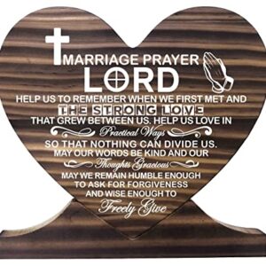 Marriage Prayer Inspirational Quote Wood Plaque, Gift Wood Plaque Heart, Heart Wood Sign, Lord, Help us to Remember When we First met, Great Gift for Christian Family, Ideal Bridal Shower Gift