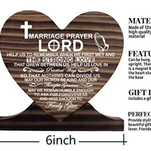 Marriage Prayer Inspirational Quote Wood Plaque, Gift Wood Plaque Heart, Heart Wood Sign, Lord, Help us to Remember When we First met, Great Gift for Christian Family, Ideal Bridal Shower Gift