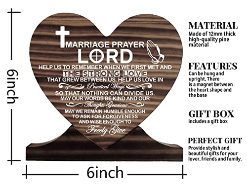 Marriage Prayer Inspirational Quote Wood Plaque, Gift Wood Plaque Heart, Heart Wood Sign, Lord, Help us to Remember When we First met, Great Gift for Christian Family, Ideal Bridal Shower Gift