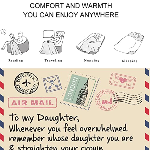 Daughter Gifts to My Daughter Blanket from Mom Ultra Soft Cozy Warm Flannel Throw Blankets for Bed Couch Bedroom Sofa Birthday Christmas Valentines Day Gifts for Daughters 60"x50"