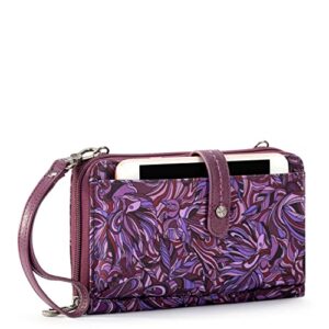 Sakroots Womens Bag in Eco-twill, Convertible Purse With Detachable Wristlet Strap, Includes Large Smartphone Crossbody, Violet Treehouse, One Size US