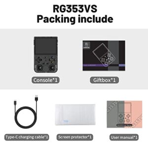 RG353VS Retro Handheld Game Linux System RG3566 3.5 inch IPS Screen,RG353VS with 64G TF Card Pre-Installed 4452 Games Supports 5G WiFi 4.2 Bluetooth Online Fighting,Streaming and HDMI