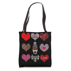 bear hearts pattern red plaid leopard floral valentines day tote bag