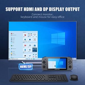 WIN600 Handheld Game Console Support Steam OS +Windows10 , 5G WiFi 4.2 Bluetooth 3050e Dali APU 8GB RAM/256GB ROM 5.94 Inch Touchscreen Screen 4500mAh Battery (WIN600-3050-Black)