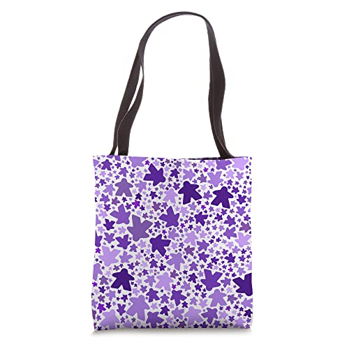 Purple Meeple Pattern Tote Bag