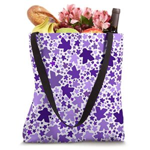 Purple Meeple Pattern Tote Bag