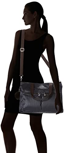 Kipling Womens Women's Natalie Bag, Adjustable, Removable Crossbody Strap, Dual Carry Handles, Nylon Handbag Tote Bag, Sparkling Slate, 16.75 L x 12 H 5 D US