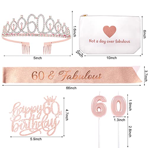 XO LOVEORY 60th Birthday Decorations For Woman, 60th Birthday Sash ...