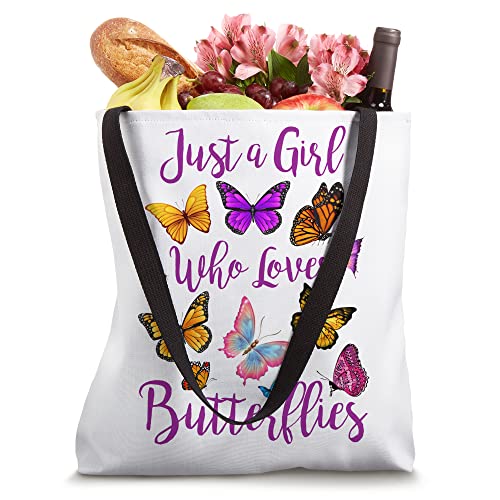 Just A Girl Who Loves Butterflies Shirt Butterfly Collection Tote Bag