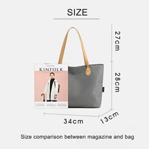 Large Tote Bag for Women, Waterproof Nylon Tote Bag, Lightweight Handbags Shoulder Bags,School,Work,Shopping Daily Use (Black)