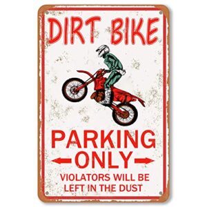 dirt bike accessories for boys room decor motorcross gifts for boys dirt bike birthday party supplies decorations for bedroom dirt bike parking only metal sign gear for kids dirtbike stuff garage tin signs gifts for men motorcycle lovers wall decoration s