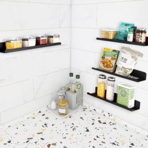 Floating Shelves Set of 2 for Bathroom, 15.7 x 4.7 inch, Wall Mounted Floating Tray,Narrow Counter Organizer Shelf, Self Adhesive Shower Shelves for Bathroom, Laundry Room,Kitchen, Farmhouse, RV