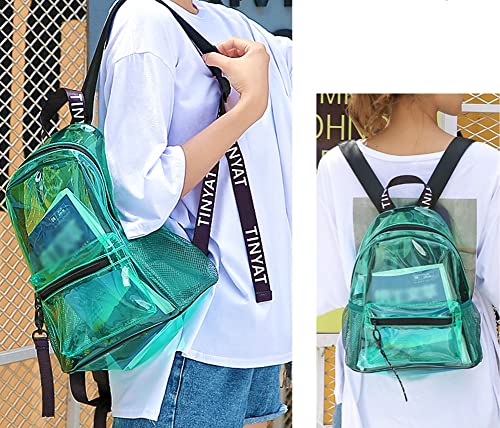 Tellrain Clear Backpack Purse for Women Large Capacity Heavy Duty Transparent Backpacks Fashion PVC Beach Bag Bookbags