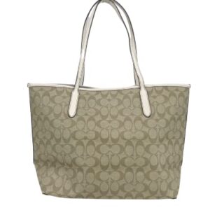 Coach City Tote In Signature Canvas With Horse And Carriage Patchwork Graphic in Gold/Light Khaki Multi