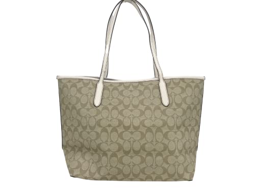 Coach City Tote In Signature Canvas With Horse And Carriage Patchwork Graphic in Gold/Light Khaki Multi