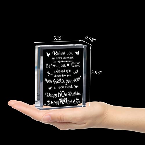 60th Birthday Gifts for Women Born In 1963, Laser Crystal Behind You All Memories Before You All Your Dreams Gift, Birthday Gifts for 60 Year Old Men Women Mom Dad Grandpa Grandma Parents Friend