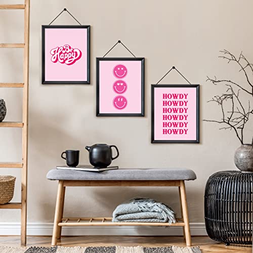 Woonkit 12 set Preppy Room Decor Aesthetic, Hot Pink Stuff, College Dorm Room Decor, Trendy Cute Bedroom Home Office Living Room Posters, Teen Girl Wall Art Prints, Wall Collage Kit, Preppy Hot Pink Pictures (B - PREPPY PINK)