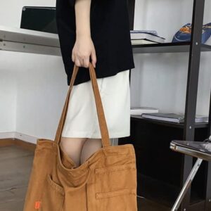 Canvas Tote Bag Shoulder Bag Womens Chic Hobo Bag Large Capacity Handbags Casual Canvas Beach Bag for Men Women