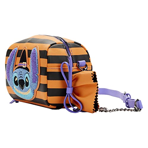 Loungefly Lilo and Stitch Striped Halloween Candy Wrapper Crossbody Bag