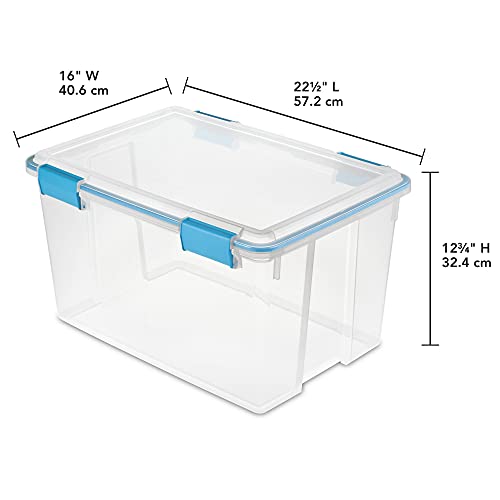 54 Qt Plastic Storage Container Box Tote Organizing With Durable Lid,Stackable and Nestable Snap Lid Plastic Storage Bin, Set of 4 , Clear