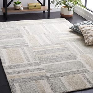 safavieh micro-loop collection 8′ x 10′ ivory/grey mlp954a handmade contemporary wool area rug