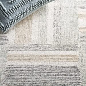 Safavieh Micro-Loop Collection 8' x 10' Ivory/Grey MLP954A Handmade Contemporary Wool Area Rug