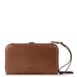 The Sak Womens Iris Large Smartphone Crossbody Bag in Leather, Teak Leaf Embossed, One Size US