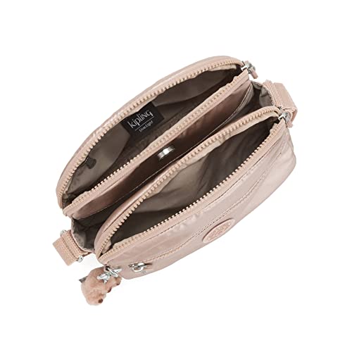 Kipling Keefe Metallic Crossbody Bag Quartz Metallic