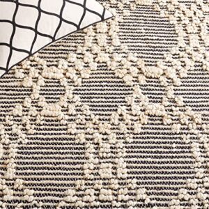 Safavieh Natural Fiber Collection 5' x 8' Blush/Black NF383A Flat Weave Farmhouse Geometric Jute Area Rug