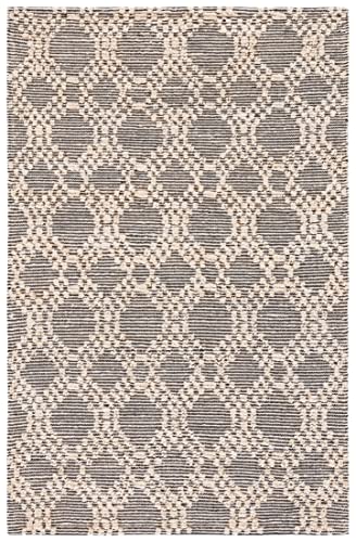 Safavieh Natural Fiber Collection 5' x 8' Blush/Black NF383A Flat Weave Farmhouse Geometric Jute Area Rug