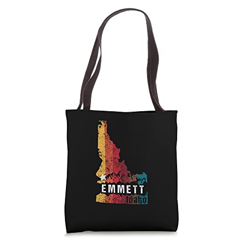 Emmett Idaho Retro State Map Souvenir Tote Bag