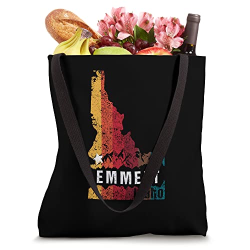 Emmett Idaho Retro State Map Souvenir Tote Bag